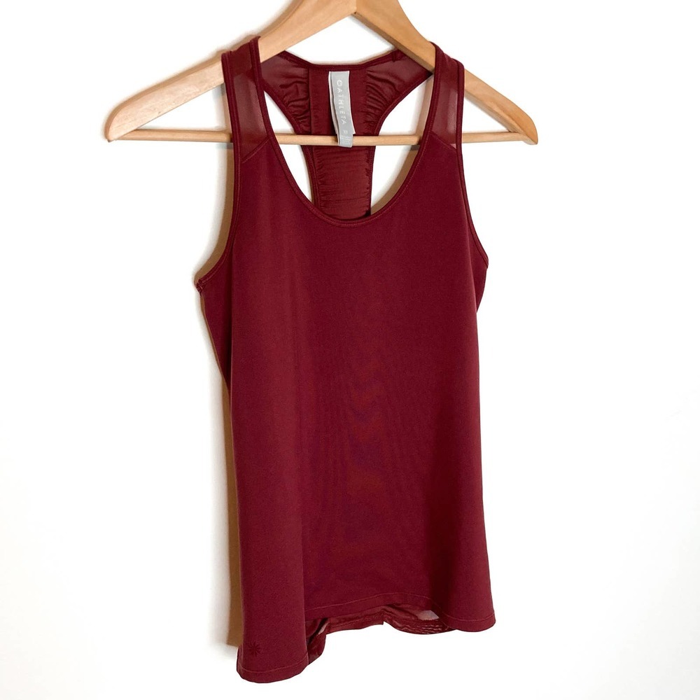 Athleta Womens Bakasana Mesh Back Ruched Tank Top Size XS Activewear Workout
